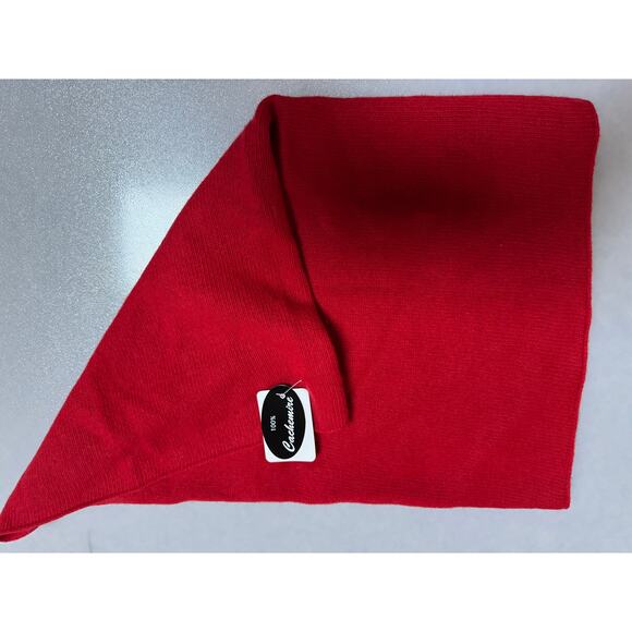 Portolano Red Cashmere Scarf - Women's One Size - New - Picture 2 of 5